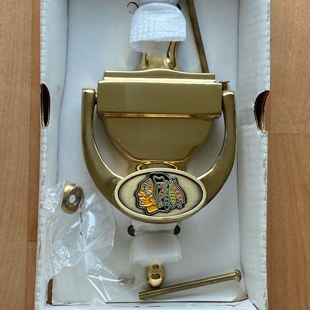 Chicago Blackhawks Brass Door Knocker. Brand new in original packaging.